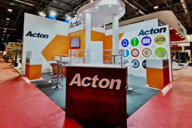 Stand construction with storage and staff area