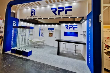 Exhibition stand featuring product demo zone