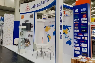 Exhibition stand design with meeting pods